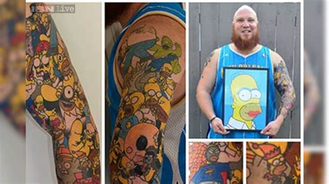 Photos With 41 Tattoos A Simpsons Fan Has Set A Guinness World Record