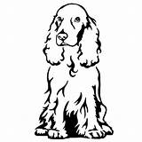 Cocker Spaniel Dog Drawing Decal Car Outline Line Vinyl Perro Dibujo Silueta Stickers Styling Decoration Truck Creative Springer English Drawings sketch template