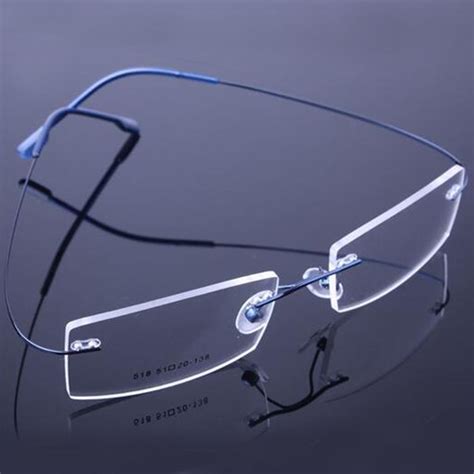rimless titanium eyeglasses frames women men flexible optical frame