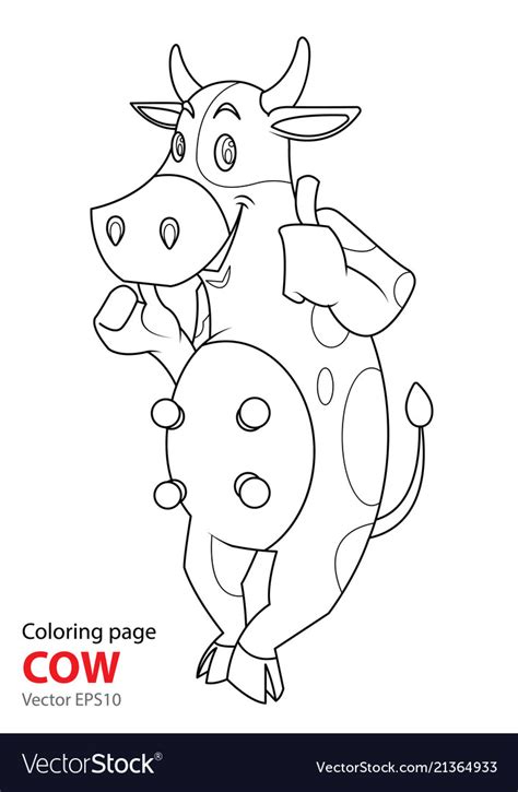 coloring page cartoon   standing smiling vector image