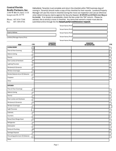 move  move  checklist template central florida realty partners