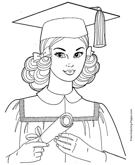 graduation coloring pages  girls