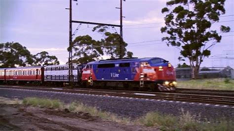 v line a class diesel locomotive and passenger train poathtv australian railways youtube