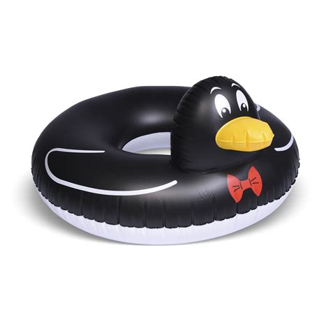 gofloats penguin party tube inflatable swimming pool raft float  style  adults  kids