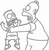 Simpsons Bart Homer Sad Getdrawings Coloringhome Stifle Coloringtop Simsone Dessiner Pdf sketch template