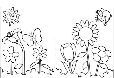 spring flowers colouring image coloring pages  kids coloring