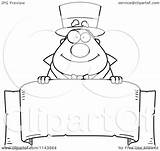 Chubby Parchment Magician Blank Banner Over Clipart Cartoon Cory Thoman Outlined Coloring Vector 2021 sketch template