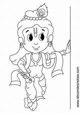 Krishna Coloring Kids Pages Drawing Little Baby Cartoon Hindu Gods Sketch Drawings Printable Outline Kid Cute Lord Goddesses Color Mythology sketch template