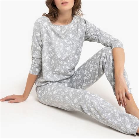 pyjama imprime manches longues pantalon imprime pyjama en coton vetements pour dames