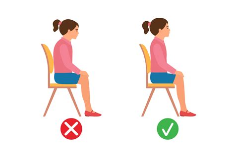 correct sitting position medical infographics   childs spine