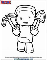 Minecraft Coloring Pages Skins Skin Steve Pickaxe Cartoon Comments Coloringhome Getdrawings Drawing Popular sketch template