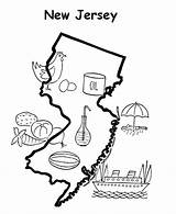 Jersey Coloring Map State States Pages Nj Outline Printable Symbols Print Getcolorings Go Abbreviations Color Printables Usa Shape sketch template