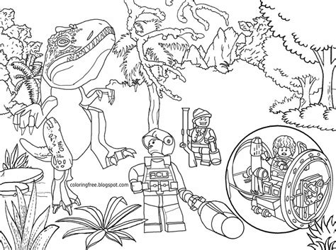 lego jurassic world coloring pages fasrtrac