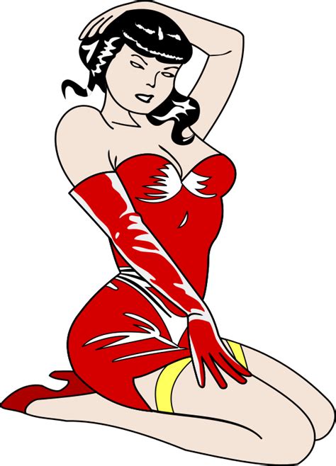 Clipart Old Style Pin Up Girl