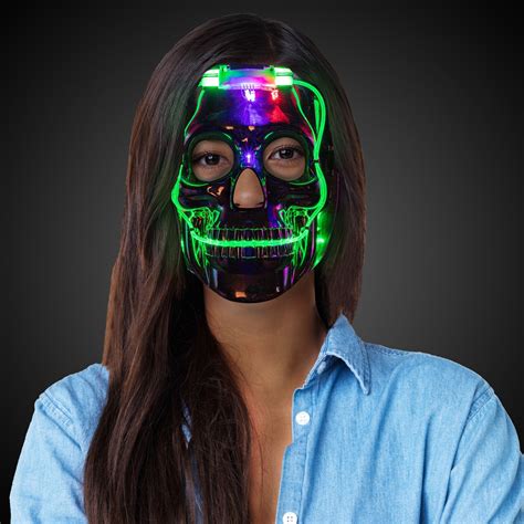led skull mask glow  light  products halloween holidays