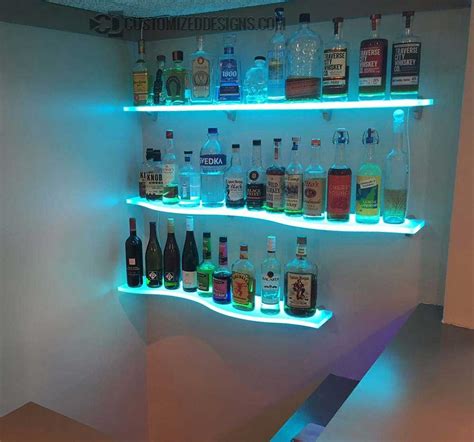 36 Curved Led Lighted Floating Shelves By Customized Designs In 2020