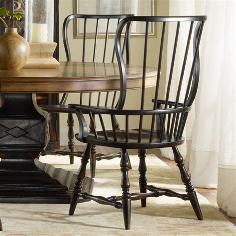 hooker furniture sanctuary spindle  dining arm chair ebony set