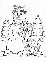 Coloring Pages Snowman Christmas Mouse Winter Snowmen Drawing Uploaded User Kids sketch template