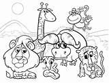 Animals Coloring Cartoon Safari Vector Save Premium Wild sketch template