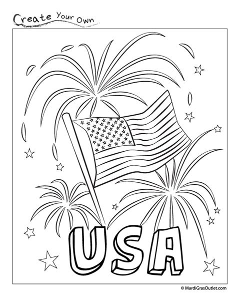 party ideas  mardi gras outlet happy fourth usa fireworks coloring