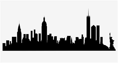 New York City Skyline Silhouette Free Svg