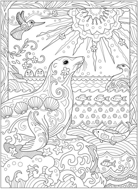sea life coloring pages stamping