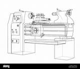 Lathe Drawing 3d Engineering Alamy Concept Illustration Stock sketch template