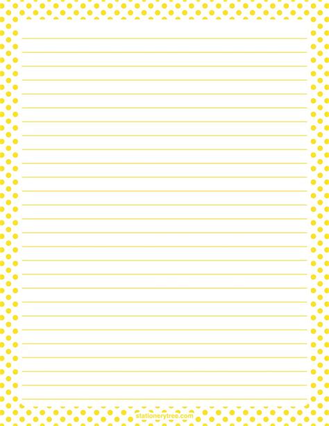 yellow  white polka dot stationery  writing paper writing