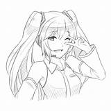 Miku Hatsune Chibi Vocaloid Emi Getcolorings sketch template