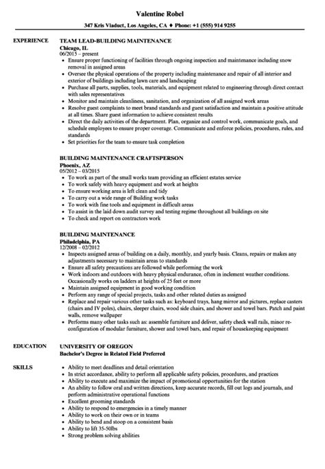 resume  building maintenance resume sample