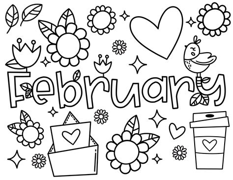february coloring pages  printable