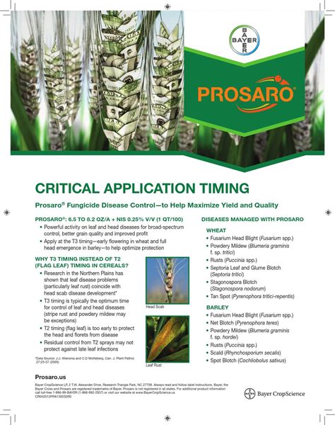2013 Prosaro® Critical Application Timing In Wheat By Prosaro Fungicide
