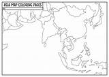 Asia Coloring Map Colouring Countries Pages Template sketch template