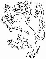 Tyger Heraldic Rampant Heraldicart sketch template