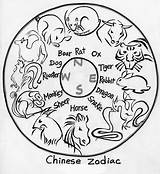 Chinese Zodiac Coloring Pages Calendar sketch template