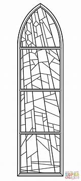 Kirche Kirchenfenster Anglican Glasmalerei Coloringhome Supercoloring Basteln sketch template