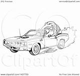 Barracuda Plymouth Driving Lineart sketch template