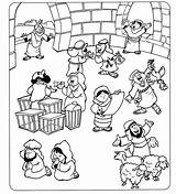 Temple Coloring Pages Cleansing Jesus Cleanses Bible Sunday School Kids Mark Activities Luke Crafts Craft Preschool Cleansed Sheets Matthew Clean sketch template