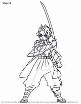 Tanjiro Demon Slayer Kamado Draw Step Drawing Anime Drawingtutorials101 Tutorials sketch template