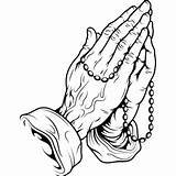 Praying Hands Rosary Clipart Outline Coloring Pages Hand Cross Crosses Cliparts Clipartbest Designs Transparent Clipground Pluspng sketch template