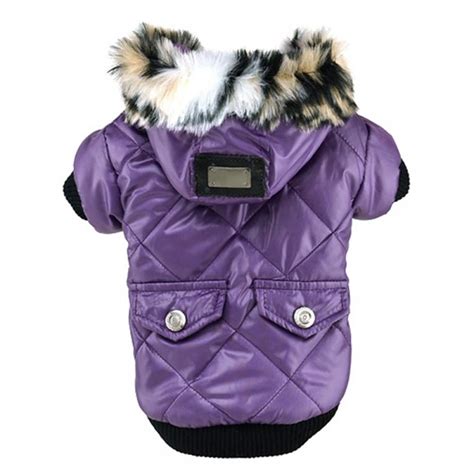 winter pet dog clothes super warm soft fur hood jacket  small dog