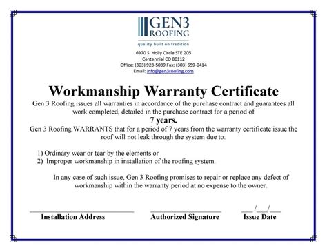 warranty gen roofing quality built  tradition