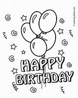 Coloring Birthday Pages Card Happy sketch template