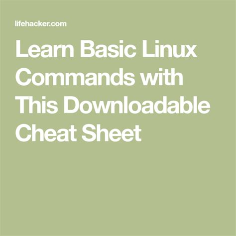 learn basic linux commands with this downloadable cheat