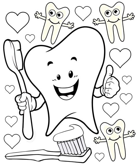 baby tooth chart coloring pages