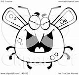 Chubby Mosquito Evil Clipart Cartoon Grinning Outlined Coloring Vector Thoman Cory Royalty sketch template