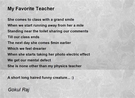 fav teacher essay   favourite teacher  students  english