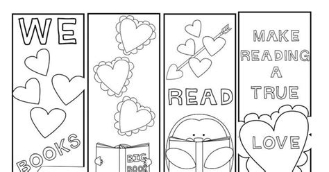 valentines day bookmarks  color coloring bookmarks