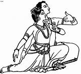 Dance Coloring Indian Dancing Drawing Clipart Classical Cartoon Line Kuchipudi Pages Folk Pradesh Andhra Cliparts Book India Drawings Clip Dances sketch template