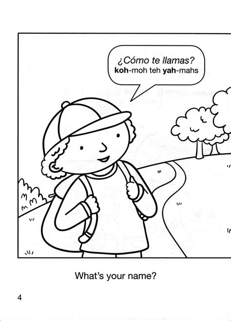 color  learn easy spanish phrases  kids coloring book spanish